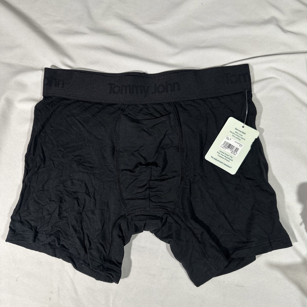 NWT $38 Tommy John [ Small ] Second Skin Trunk Boxer in Black‎ #T2157